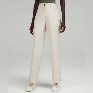 Lululemon City Sleek 5 Pocket Wide-Leg Pant Utilitech Ivory Womens 27 NWOT